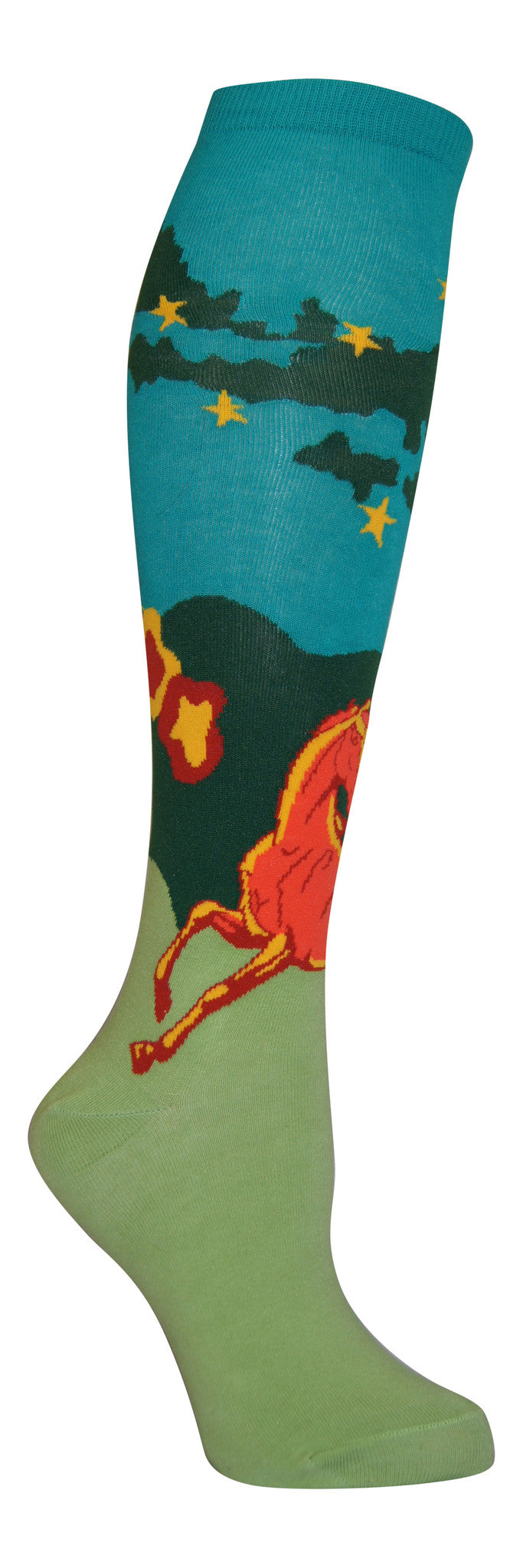 "Snarky Stars" cotton-rich knee sock from lucky7socks.com